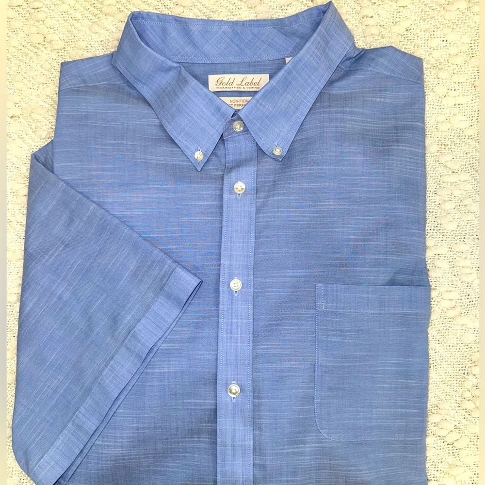 3XB Roundtree & Yorke Gold Label Big and Tall Short Sleeve Dress Shirt